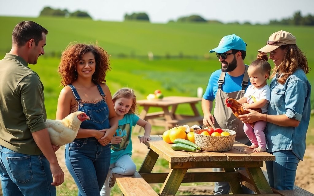Community engagement lead hosting a farm workshop